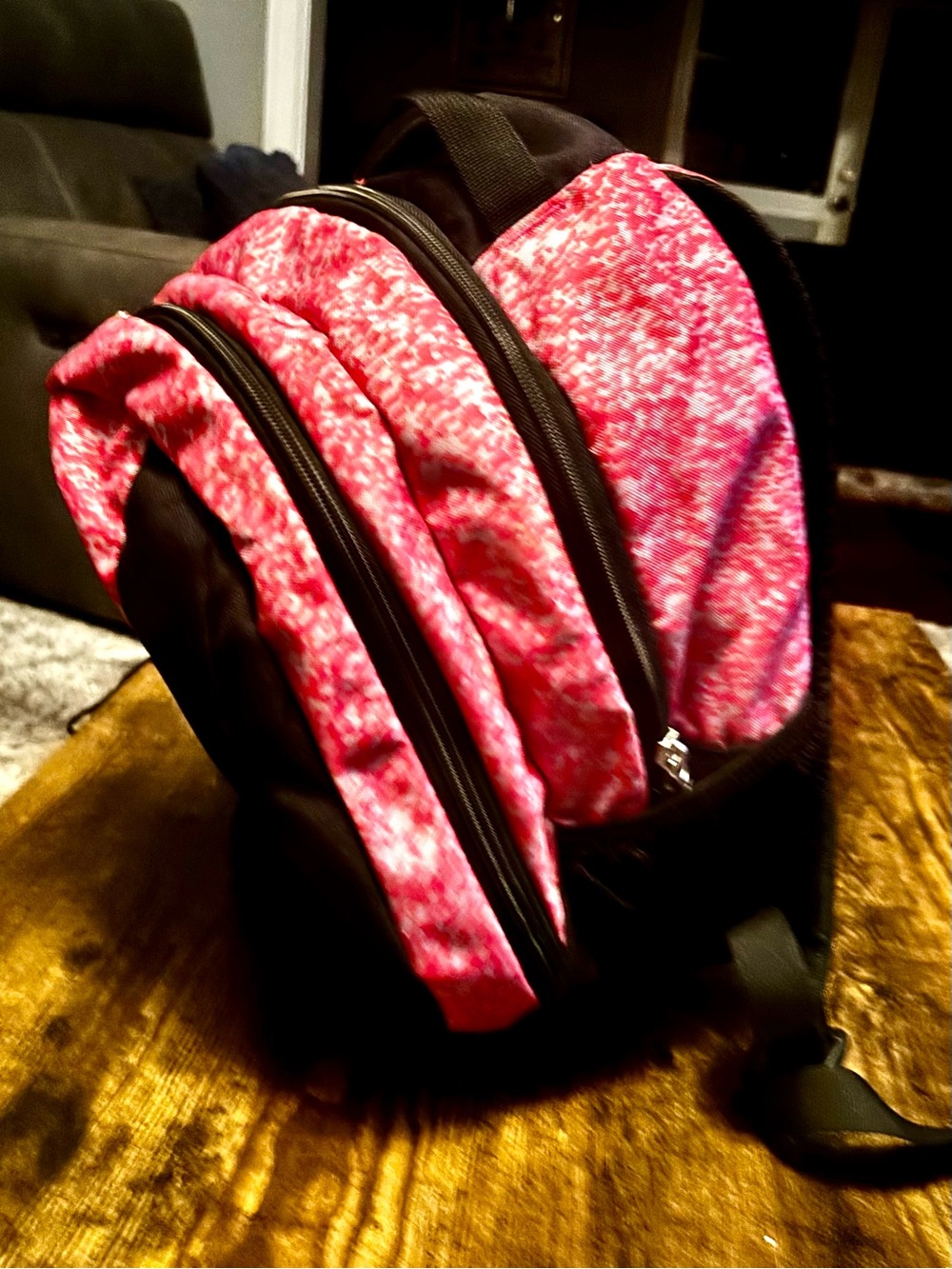 adidas Orange/Pink and Black Logo Backpack-lots of storage space - Picture 2 of 6